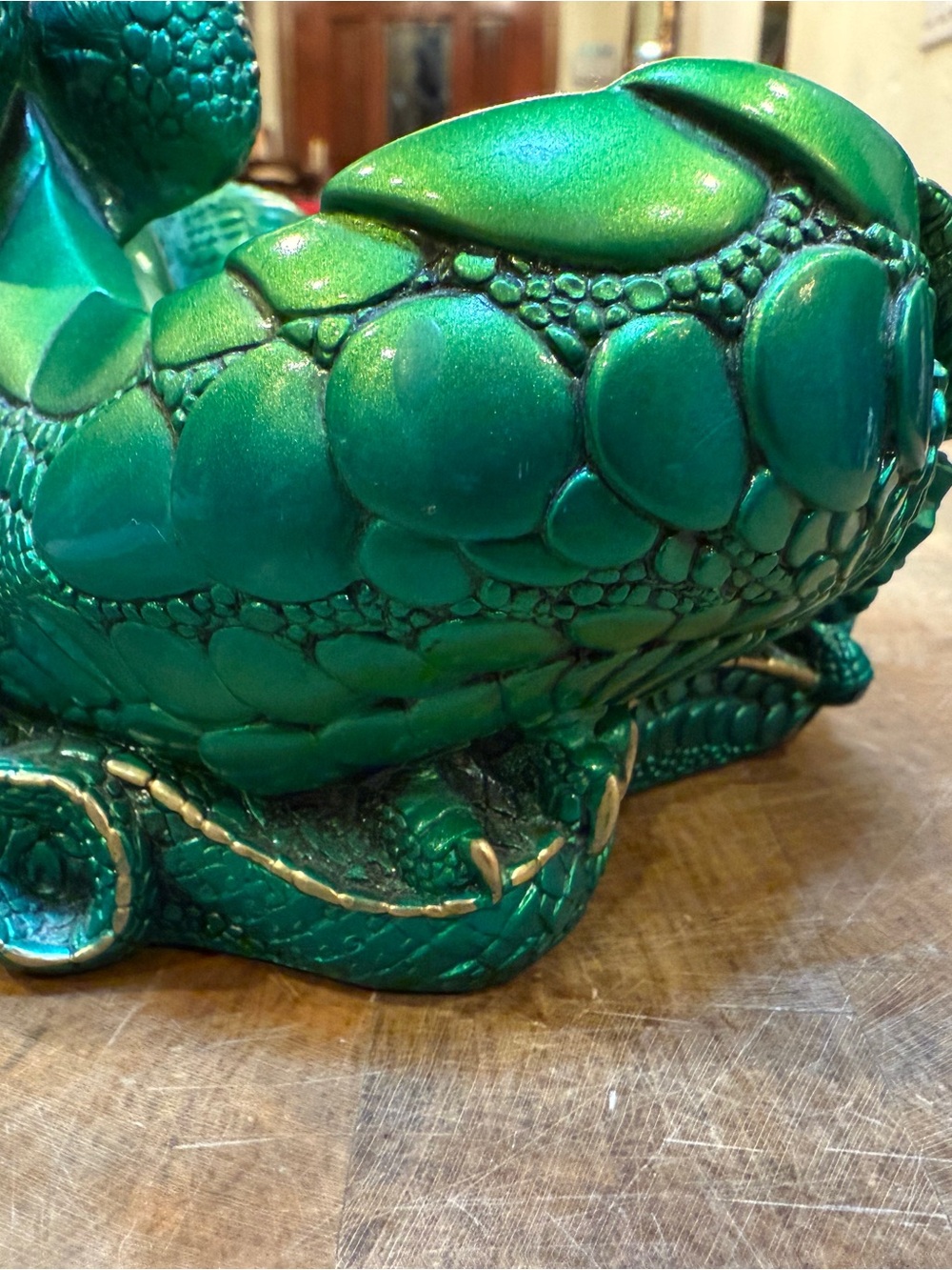 Green Windstone Editions Resting Mother Dragon Sculpture Figurine Peña 1985 - Picture 8 of 14